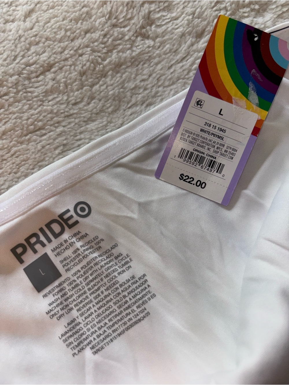 (🎃3 for 12🎃) Target Pride White and Rainbow Striped Sequin Crop Tube Top - Picture 3 of 5